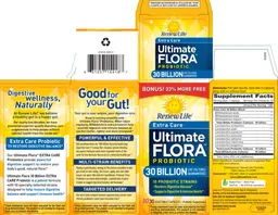 Label for Extra Care Ultimate Flora 30 Billion