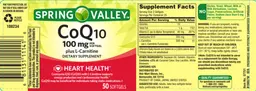 Label for CoQ10 100 mg Plus L-Carnitine