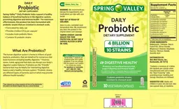 Label for Daily Probiotic 4 Billion