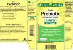 Label for Daily Probiotic 5 Billion