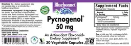 Label for Pycnogenol 50 mg