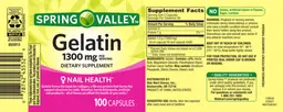 Label for Gelatin 1300 mg