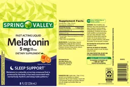 Label for Fast Acting Liquid Melatonin 5 mg Natural Citrus Flavor