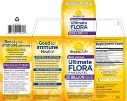 Label for Daily Immune Ultimate Flora Probiotic 25 Billion