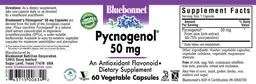 Label for Pycnogenol 50 mg