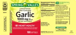 Label for Concentrated Odor-Controlled Garlic 1000 mg