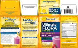 Label for Ultimate Flora Probiotic 15 Billion Mixed Berry Flavor