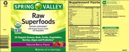 Label for Raw Superfoods Natural Berry Flavor