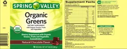 Label for Organic Greens Natural Chocolate Flavor