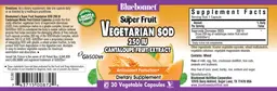 Label for Vegetarian SOD 250 IU Cantaloupe Fruit Extract