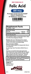 Label for Folic Acid 800 mcg
