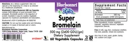Label for Super Bromelain 500 mg (2400 GDU/gm)