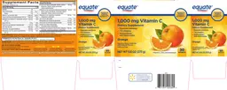 Label for 1,000 mg Vitamin C Orange