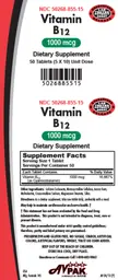 Label for Vitamin B12 1000 mcg
