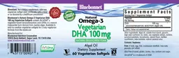 Label for Natural Omega-3 Vegetarian DHA 100 mg