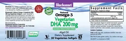 Label for Natural Omega-3 Vegetarian DHA 200 mg