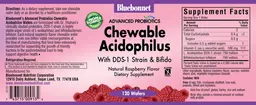 Label for Advanced Probiotics Chewable Acidophilus Natural Raspberry Flavor