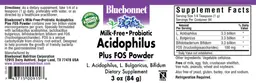 Label for Milk-Free Probiotic Acidophilus Plus FOS Powder