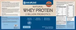 Label for Natural Whey Protein Unflavored