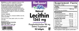 Label for Natural Lecithin 1365 mg
