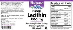 Label for Natural Lecithin 1365 mg