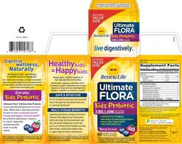 Label for Ultimate Flora Kids Probiotic Berry-licious