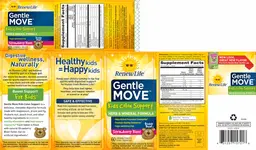 Label for Gentle Move Kids Colon Support Strawberry Blast