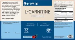 Label for L-Carnitine 1000 mg Tropical Berry