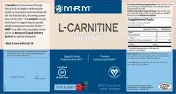Label for L-Carnitine 1000 mg Tropical Berry