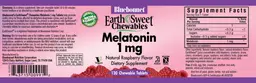 Label for Melatonin 1 mg Natural Raspberry Flavor