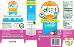 Label for Align Jr. Probiotic Supplement Chewables For Kids Cherry Smoothie
