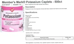 Label for Potassium