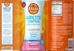Label for Meta Appetite Control Pink Lemonade Quench
