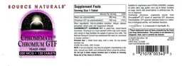 Label for Chromemate Chromium GTF