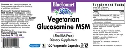 Label for Vegetarian Glucosamine MSM