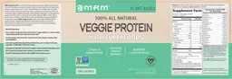 Label for Veggie Protein Unflavored