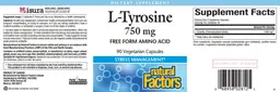 Label for L-Tyrosine 750 mg