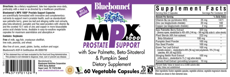 Label for MPX 1000 Prostate Support