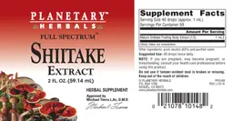 Label for Full Spectrum Shiitake Extract