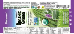 Label for Organic Greens