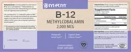 Label for B-12 Methylcobalamin 2,000 mcg