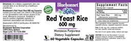 Label for Red Yeast Rice 600 mg