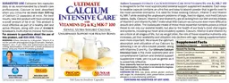 Label for Ultimate Calcium Intensive Care With Vitamins D3 & K2 MK-7 100