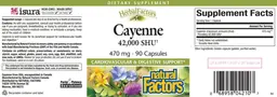 Label for Cayenne 470 mg