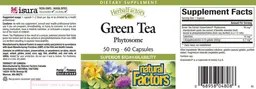 Label for Green Tea Phytosome 50 mg