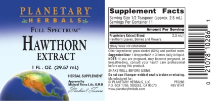 Label for Full Spectrum Hawthorn Extract