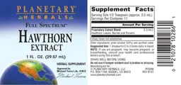 Label for Full Spectrum Hawthorn Extract