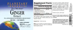 Label for Full Spectrum Ginger Extract 350 mg