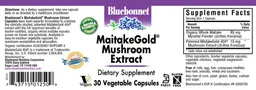 Label for MaitakeGold Mushroom Extract