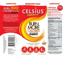 Label for Celsius Sparkling Cola